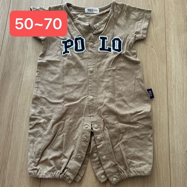 ロンパース POLOBABY POLO 半袖 2way カバーオール ベージュ 50 60 70 ベビー 子供服
