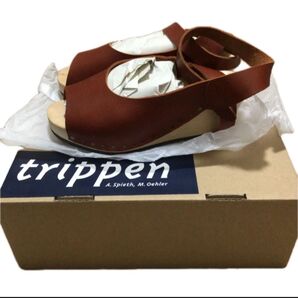 トリッペン オリノコ ブラウン シューズ アンクルストラップサンダル ウェッジソール シンプル ウッドソール 木製