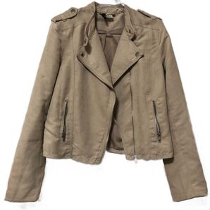 H&M スエードライダースジャケット ベージュ カジュアル