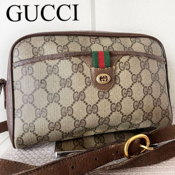 GUCCI グッチ ショルダーバッグ ミニバッグ 肩掛け ポーチ GG シェリーライン インターロッキング ロゴ PVC レザー