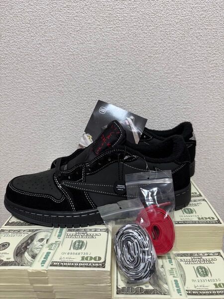 28cm TRAVIS SCOTT × AIR JORDAN 1 LOW OG SP "BLACK PHANTOM" 箱無し