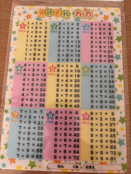 九九 下敷き
