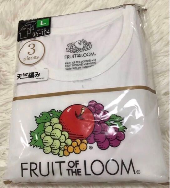 FRUIT OF THE LOOM 天竺編み 3枚組 インナーシャツ 半袖 メンズTシャツ肌着 丸首 Lサイズ