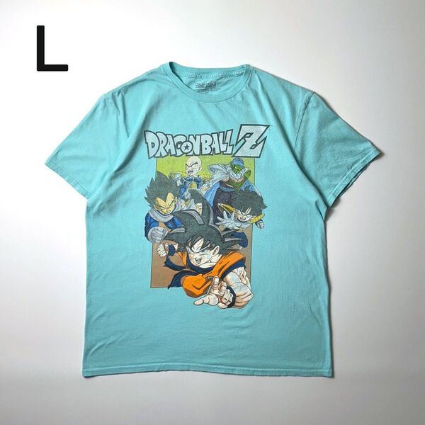 ドラゴンボールZ Tシャツ L ターコイズブルー アニメT 悟空 悟飯 ベジータ