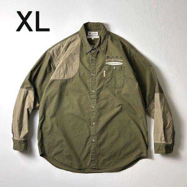 columbia コロンビア ハンティングシャツジャケット XL 企業ロゴ
