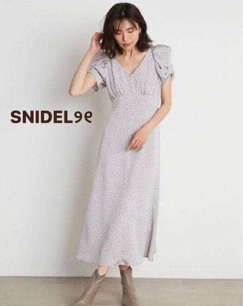 スナイデル バリエーションプリントパフスリワンピース0サイズ 美品 半袖ワンピース