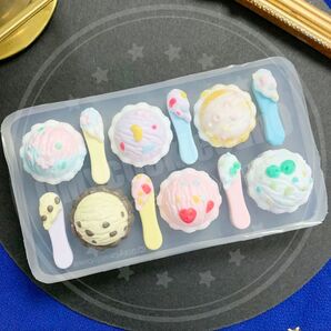 シリコンモールド 桜 アイス クリーム デザート デコレーション キーホルダー チャーム 装飾 レジン 粘土