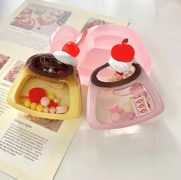 シリコンモールド プリン さくらんぼ シャカシャカ シェイカーモールド レジン チャーム