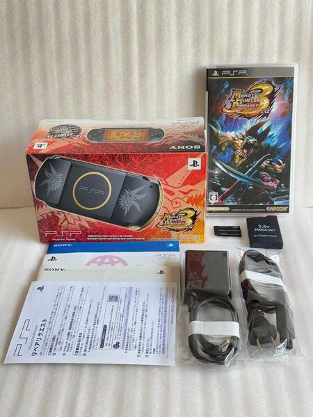 【美品】PSP3000ハンターズモデル プレイステーションポータブル モンスターハンターポータブル