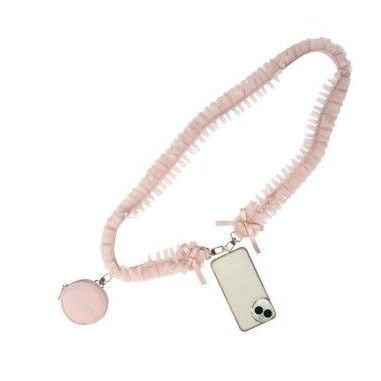 しまむら 辻希美 スマホショルダー フリルショルダーストラップ PINK