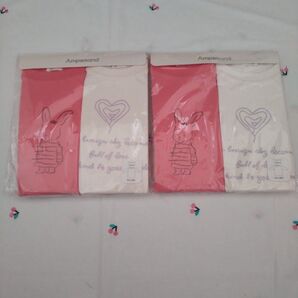新品 アンパサンド 2Pセット ロング スリーブ Tシャツ 吸水速乾 リンクコーデ ペアルック お揃い 姉妹 うさぎ ハート 長袖