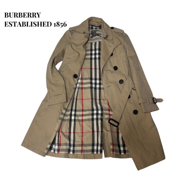 BURBERRY ESTABLISHED 1856 バーバリー トレンチコート メガチェック ノバチェック ベージュ ベルト 36