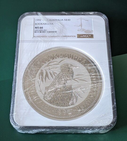 【1キロ銀貨・NGC MS66 】オーストラリア 1992年 クッカバラ 30ドル銀貨