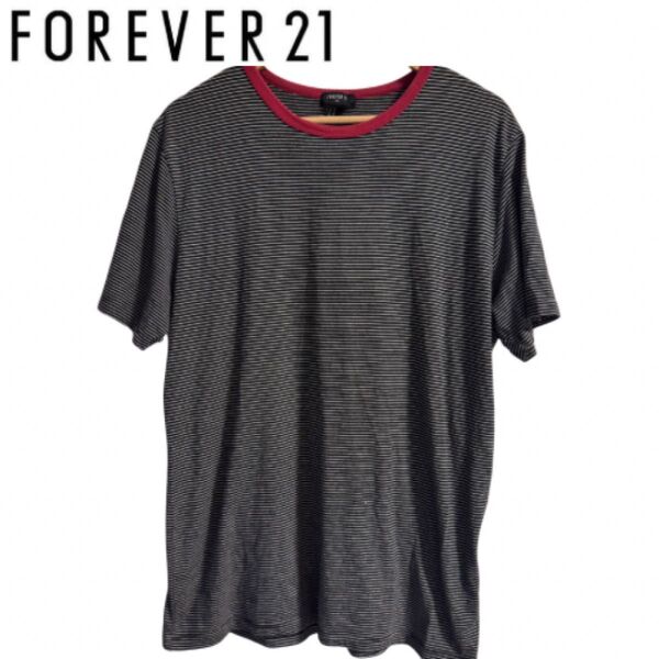 FOREVER21 ボーダー 半袖ストライプTシャツ フォーエバー21