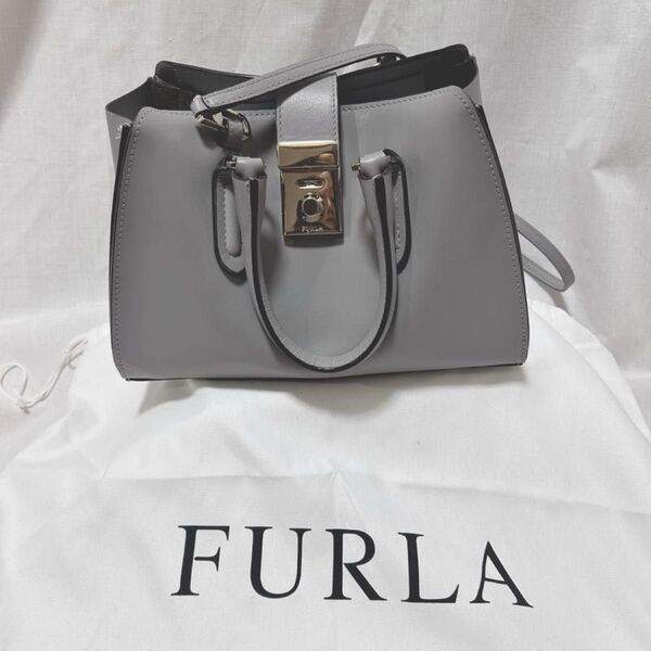 フルラ ショルダーバッグ ミラノS 本革 グレー FURLA ハンドバッグ 2way