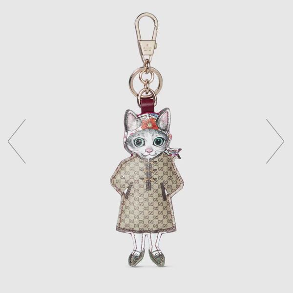 GUCCI ヒグチユウコ 猫 GGキャンバス キーホルダー