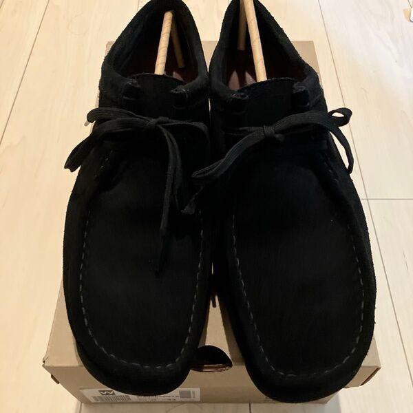美品 CLARKS Wallabee GTXクラークス ゴアテックワラローファーゴアテックス (ブラックスエード)ス 27.5cm