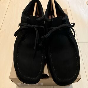 美品 CLARKS Wallabee GTXクラークス ゴアテックワラローファーゴアテックス (ブラックスエード)ス 27.5cm