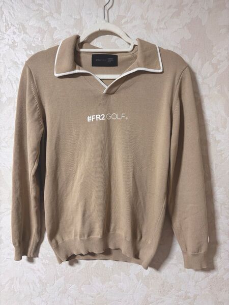 FR2GOLF ニット ベージュ ゴルフウェア ポロ襟