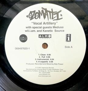 2001 Ozomatli / Vocal Artillery Feat Medusa wil.i.am kanetic Souce ｂ/ｗ 1234 Feat De La Soul Interscope インタースコープ 絶版