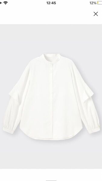 新品ラッフルスリーブブラウス GU Sサイズ タグ付き 大人気
