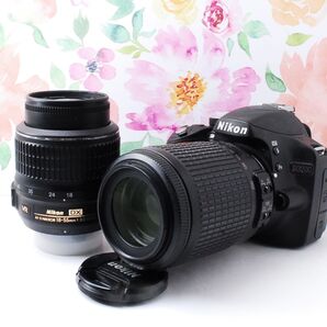 ★Nikon D3200★ニコン ダブルレンズ 運動会 旅行 スマホ転送 届いてすぐ使える お買い得 一眼レフ 人気機種 高画質