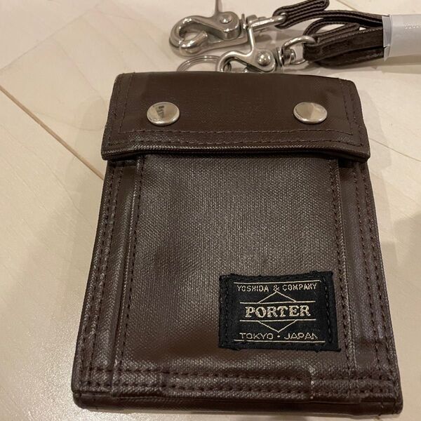 PORTER ポーター ブラウン 二つ折り 財布 中古 極美品