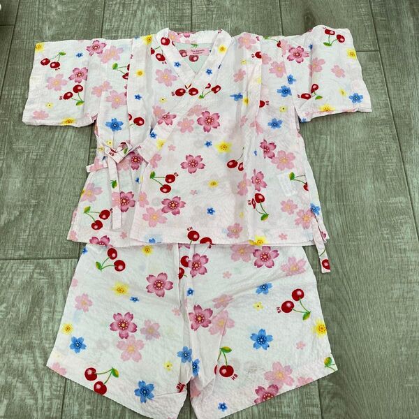 美品 ミキハウス ベビー 甚平 浴衣 90