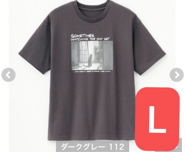 【新品・タグ付】サイズL*しまむら tera omi 箔 半袖 Tシャツ 猫