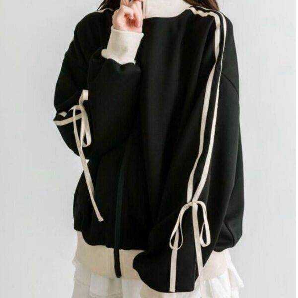 OLIVE des OLIVE 袖リボントラックジャケット オリーブデオリーブ