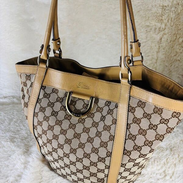 GUCCI アビー トートバッグ ハンドバッグ オールドグッチ gg柄 シルバー金具 グッチ ヴィンテージグッチ 男女兼用