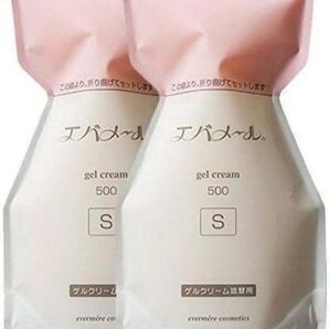 2個 エバメール ゲルクリーム Sタイプ 詰替 500g オールインワンジェル 箱出し リフィル Sタイプ詰替用