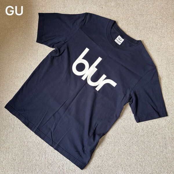 GU blur ブラー ネイビー グラフィック MUSIC Tシャツ Mサイズ