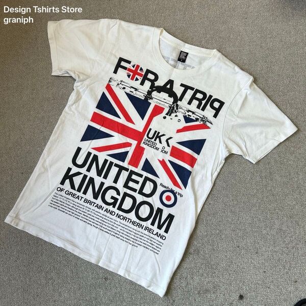 Design Tshirts Store graniph Tシャツ UNITED KINGDOM Mサイズ イギリス 国旗