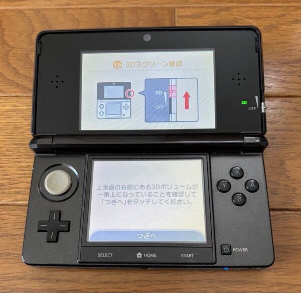 Nintendo 3DS ブラック 初期化済み タッチペン&SDカード&電源ケーブル付