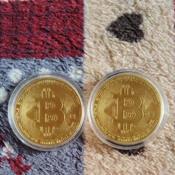 ビットコイン レプリカコイン 2枚セット 金貨 ゴールド
