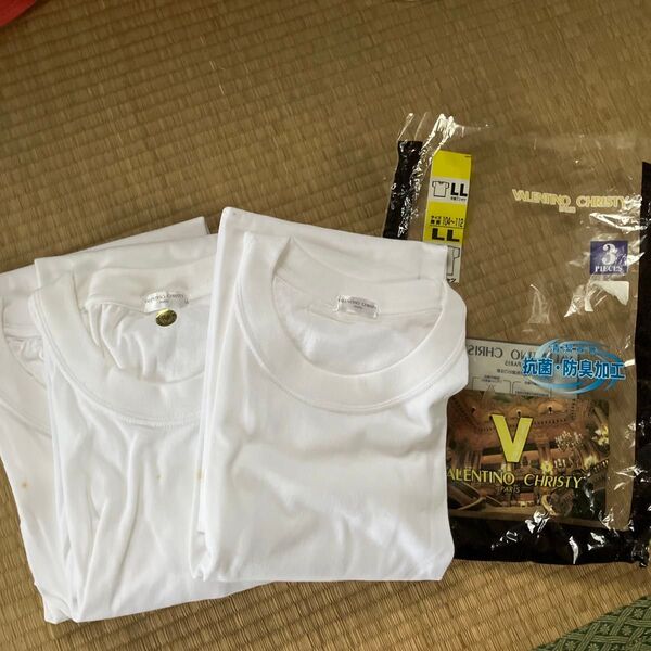 丸首肌着LL 3枚 半袖 paris