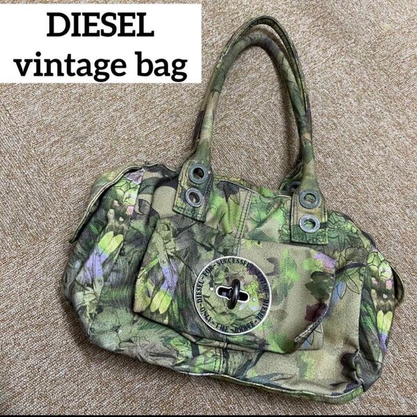 本物ディーゼルDIESELハンドバッグビジネストートミニボストンバック柄