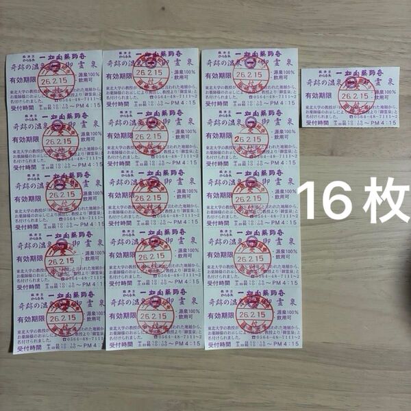 早い者勝ち 一畑山薬師寺 御霊泉 入浴券 16枚 2026年2月15日まで 24時間以内発送
