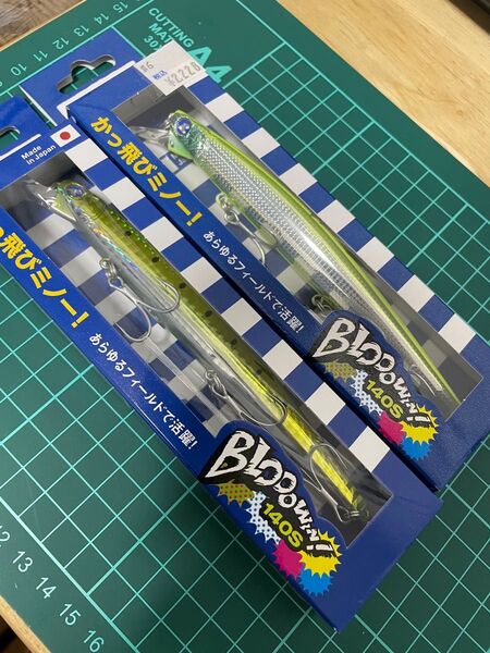 BLUE BLUE BLOOOWIN140S ダブルチャートシルバー ラフブルー ブローウィン140S シンキングミノー シーバス