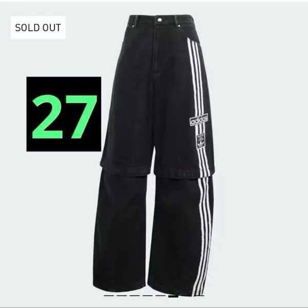 adidas アディブレイク 2-IN-1 デニムパンツ Black size 27