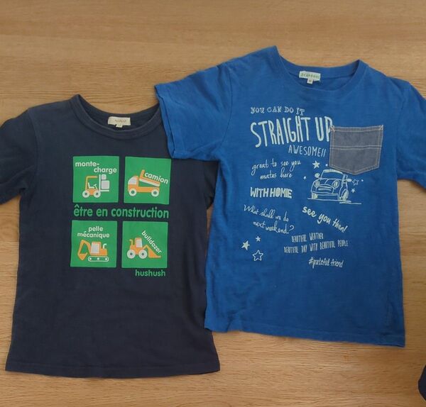 HusHusH 3can4on 半袖Tシャツ 車柄 130 140 綿100% 2枚セット