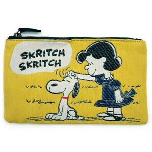 スヌーピー 桐生織 フラットポーチ ③ ペンポーチ 小物入れ コスメポーチ