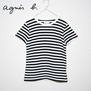 【agnes b./アニエスベー】ボーダー半袖Tシャツ 白黒 M