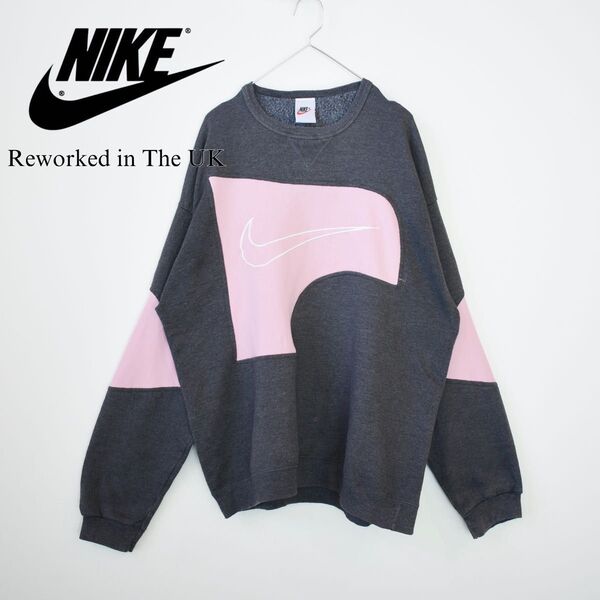 【NIKE/ナイキ】ヴィンテージスウェット パッチワーク L 希少 再構築 イギリス製 トレーナー