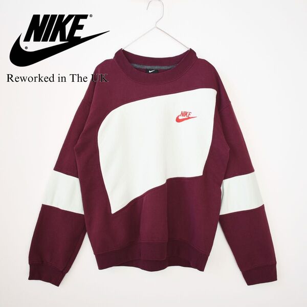 【NIKE/ナイキ】ヴィンテージスウェット パッチワーク S 希少 再構築 イギリス製 トレーナー
