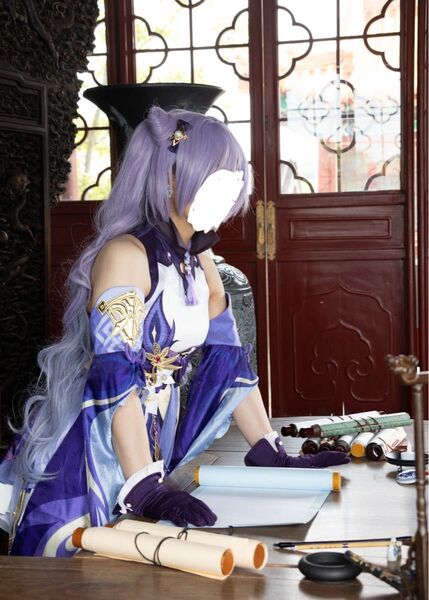 原神 刻晴 三分妄想製 コスプレ衣装Sサイズ+ウイッグ+ブーツセット