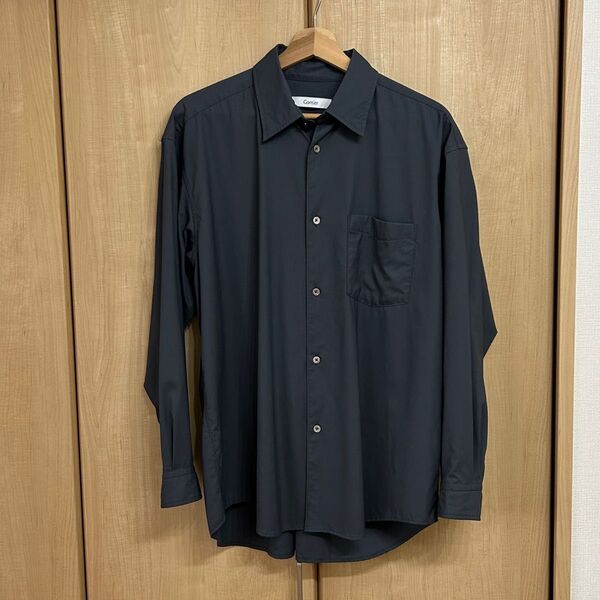 Cornier コルニエ Super180's WORSTED WOOL SHIRTS dark gray Mサイズ 長袖シャツ