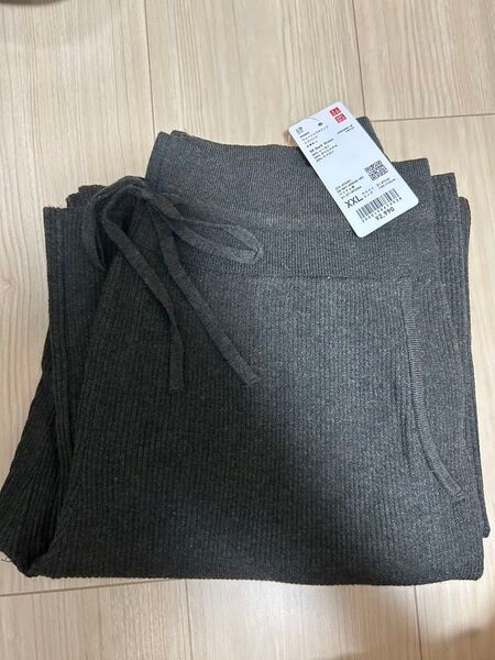 【新品未使用タグ付】ユニクロ ウォッシャブルリブパンツ 丈長め ポケット付き XXL マタニティ