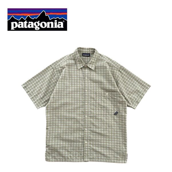 【美品】patagonia パタゴニア パッカーウェアシャツ チェック 半袖 シアサッカー チェック柄